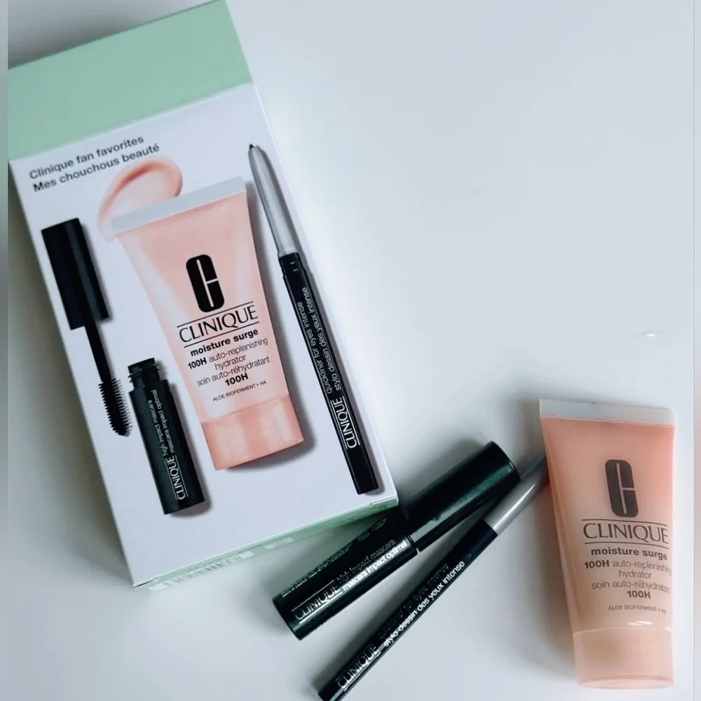 Clinique Moisture Surge and Makeup Set Blk Mascara And Eyeliner
